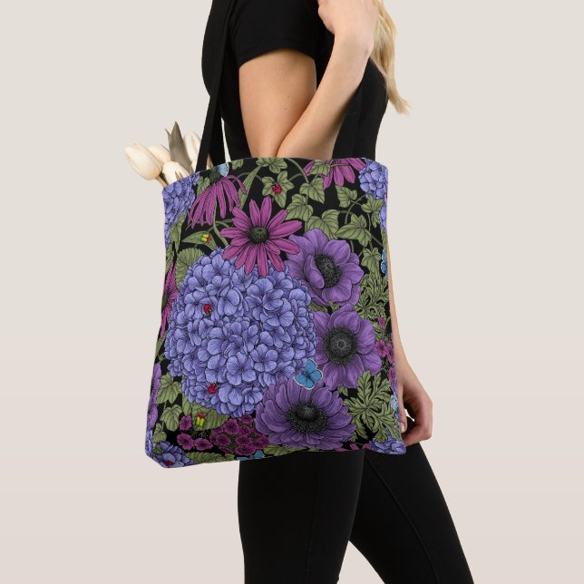 Bolso De Tela Flores de jardín en negrita (Detalle)