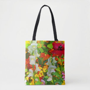 Bolso De Tela Flores de jardín floral coloridas Resumen de la bo