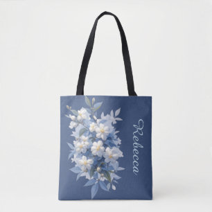 Bolso De Tela Flores de jazmín personalizadas en arte tradiciona