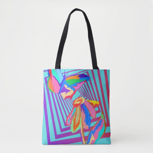 BOLSO DE TELA FLORES DE LA FLECHA ANTIGUA (Anverso)