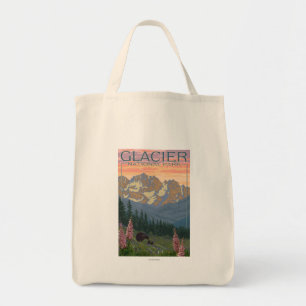 Bolso De Tela Flores de la primavera - Parque Nacional Glacier,