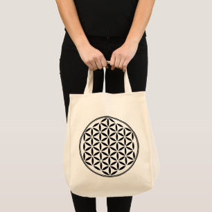 Bolso De Tela FLORES DE LA VIDA - Símbolo sagrado de geometría c