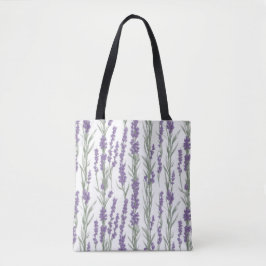 Bolso De Tela Flores de lavanda al acuarela