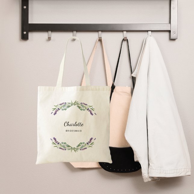Bolso De Tela Flores de lavanda dama de honor (Subido por el creador)