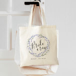 Bolso De Tela Flores de lavanda elegantes Wreath Bride la tripul<br><div class="desc">Un regalo dulce y elegante para la fiesta nupcial,  el tote cuenta con una elegante cortina de flores de lavanda con vegetación con "tribu de novias" inscrita en el interior con escritura con letras a mano. Personalice con el nombre del destinatario y la fecha de boda.</div>