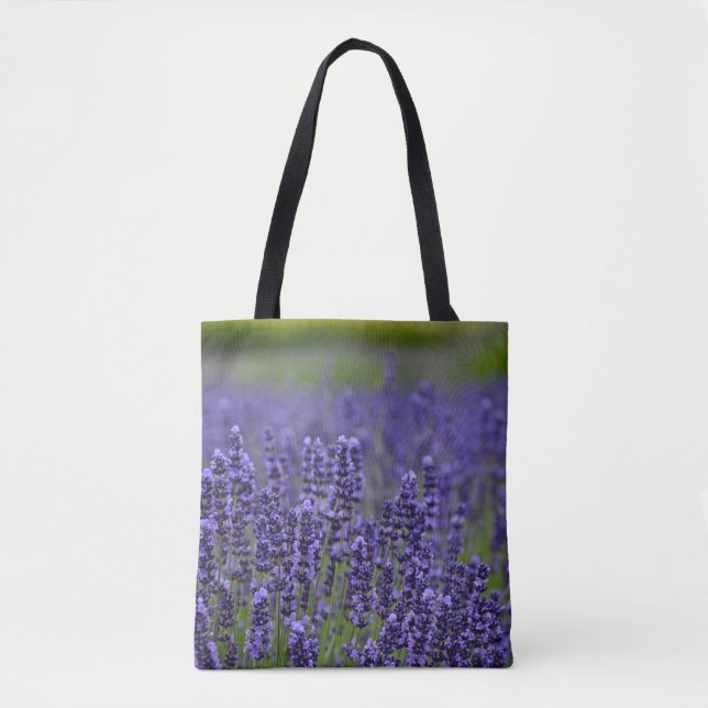 Bolso De Tela Flores de lavanda púrpura (Anverso)