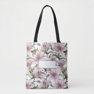 Bolso De Tela Flores de Lily. Patrón floral