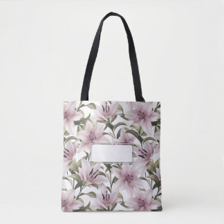 Bolso De Tela Flores de Lily. Patrón floral