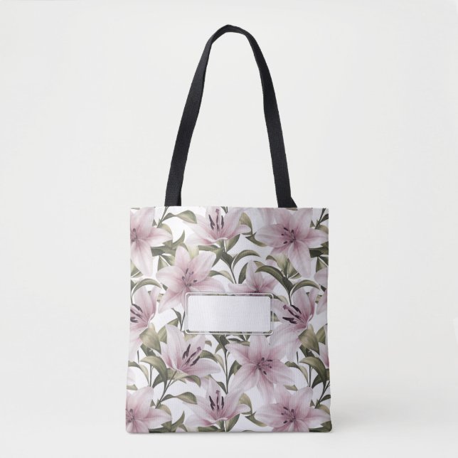 Bolso De Tela Flores de Lily. Patrón floral (Anverso)