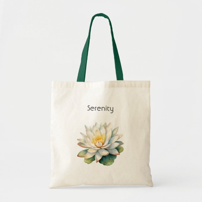Bolso De Tela Flores de Loto Serenidad  (Frente)