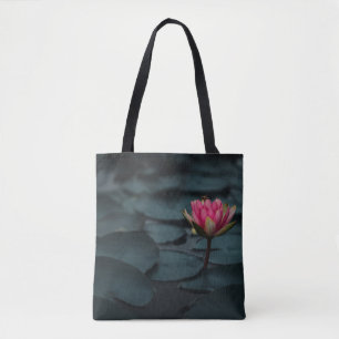 BOLSO DE TELA FLORES DE LOTUS PURPLE EN EL AGUA