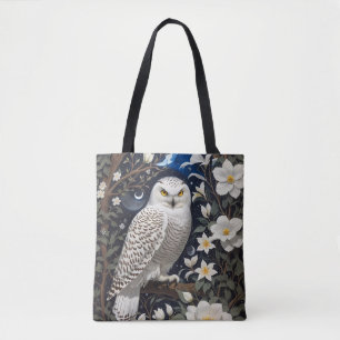 Bolso De Tela Flores de luna de búho de nieve