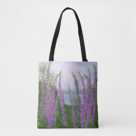 Bolso De Tela Flores De Lupina En La Laca