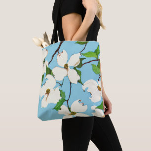 Bolso De Tela flores de madera de perro imprimir