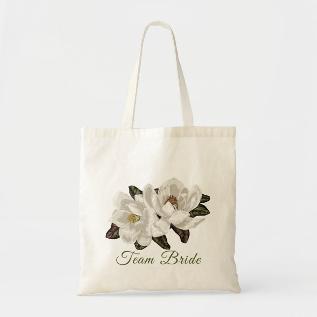 Bolso De Tela Flores de magnolias acuáticas (Frente)