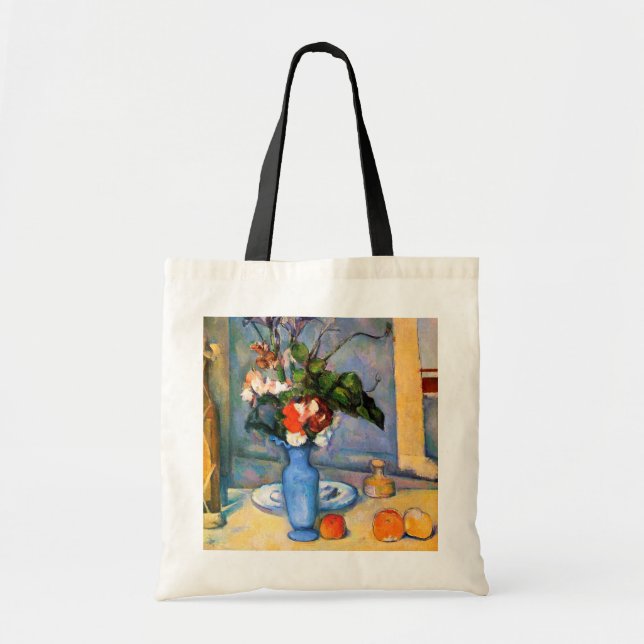 Bolso De Tela Flores de malla azul, Paul Cezanne (Frente)