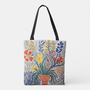 Bolso De Tela Flores de malva y silvestres