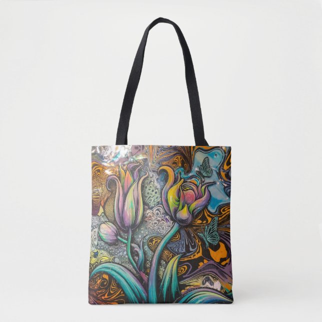 Bolso De Tela Flores de Mandala (Anverso)