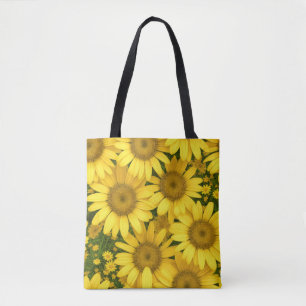 Bolso De Tela Flores de margarita amarilla