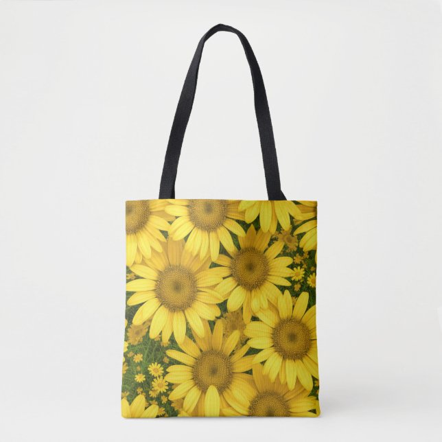 Bolso De Tela Flores de margarita amarilla (Anverso)