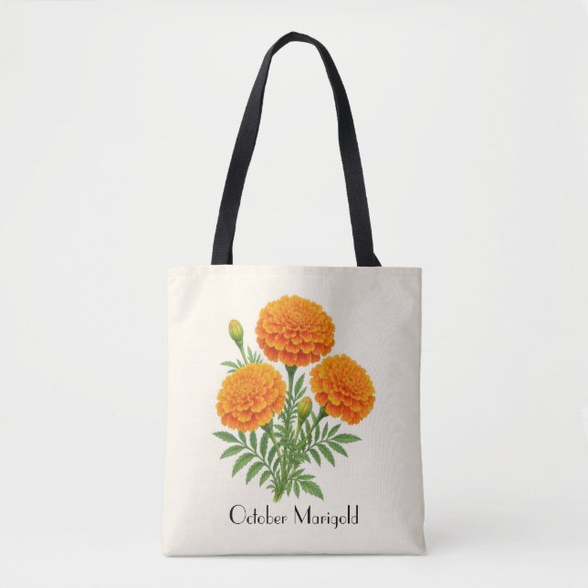 Bolso De Tela Flores de Marigold de Octubre (Anverso)