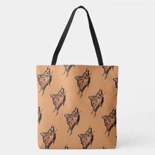 Bolso De Tela Flores de mariposas Naranja de colores ricos que v