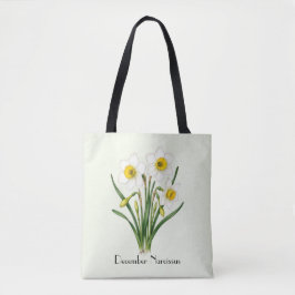 Bolso De Tela Flores de Narciso de Diciembre