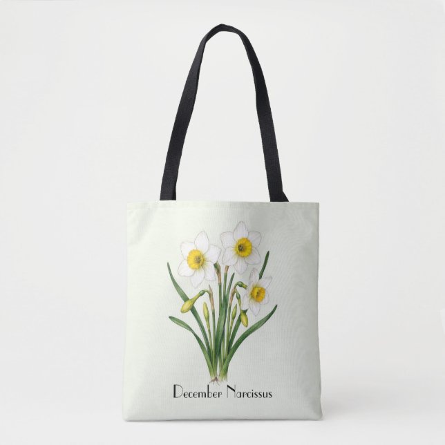 Bolso De Tela Flores de Narciso de Diciembre (Anverso)