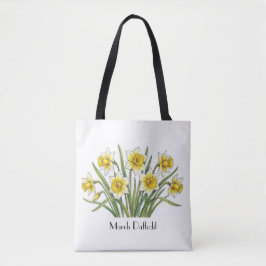 Bolso De Tela Flores de Narciso de Marzo