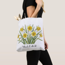 Bolso De Tela Flores de Narciso de Marzo