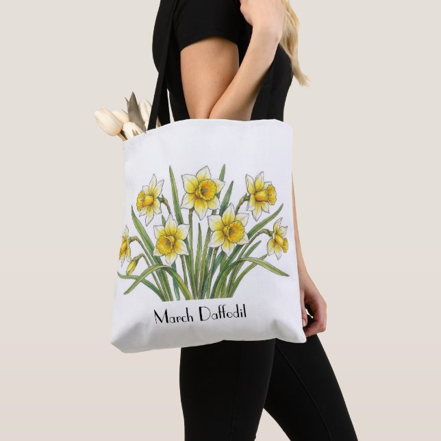 Bolso De Tela Flores de Narciso de Marzo (Detalle)