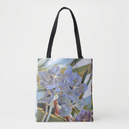 Bolso De Tela Flores de orquídeas azules de lavanda