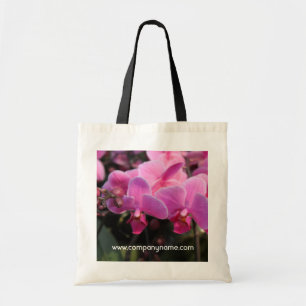 Bolso De Tela flores de orquídeas rosadas.