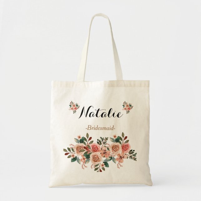 Bolso De Tela Flores de otoño de acuarela ruidosa regalo de dama (Frente)