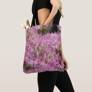 Bolso De Tela Flores de otoño rosadas multiplicadas por sedum