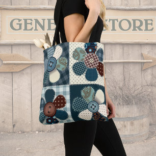 Bolso De Tela Flores de patchwork del país