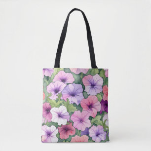 Bolso De Tela Flores de petunia acuarela
