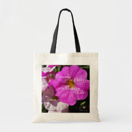 Bolso De Tela Flores De Petunia / Rosa Luminoso Y Rosa Pálido /