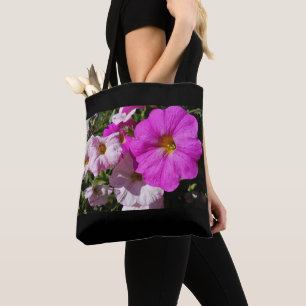 Bolso De Tela Flores De Petunia / Rosa Luminoso Y Rosa Pálido /