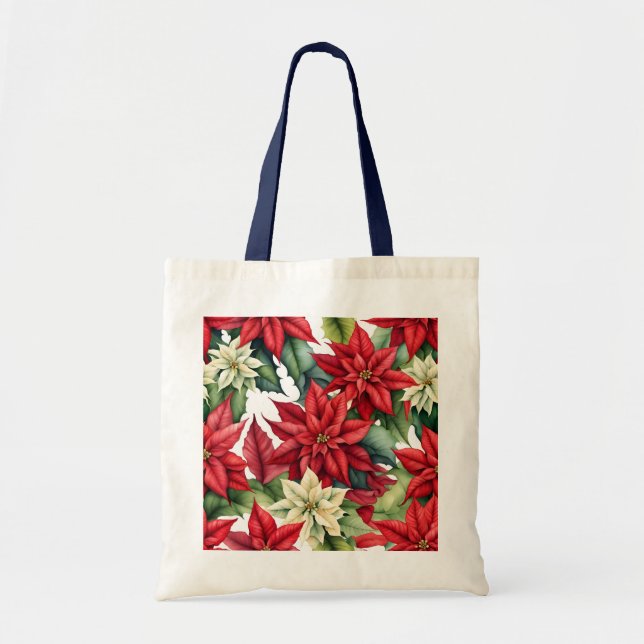 Bolso De Tela Flores de Poinsettia (Frente)