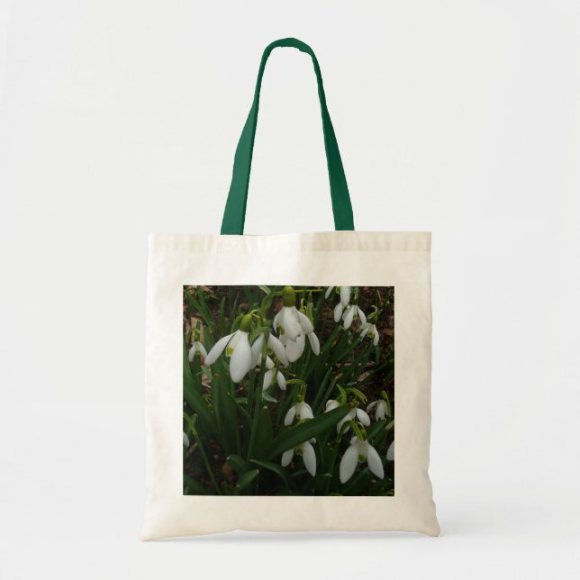 Bolso De Tela Flores de Primavera Blanca (Galanthus) (Frente)
