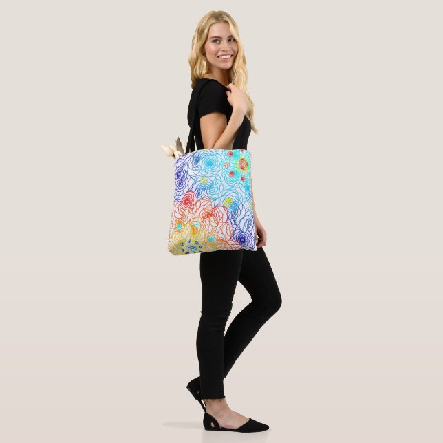 Bolso De Tela Flores de primavera coloridas (Puesto)