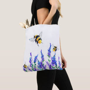 Bolso De Tela Flores de primavera de Bee Tote Bag