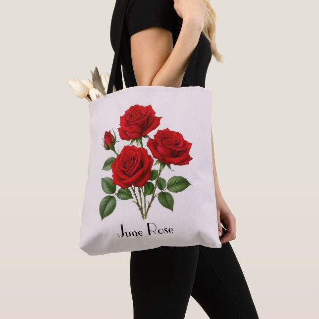 Bolso De Tela Flores de Rosa de Junio (Detalle)