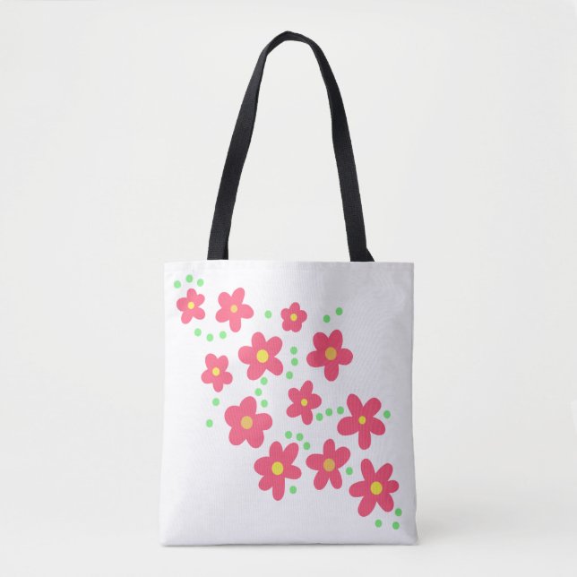 Bolso De Tela Flores de salmón caprichosas (Anverso)