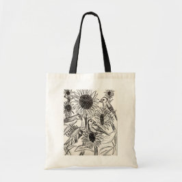 Bolso De Tela Flores de sol y espárragos