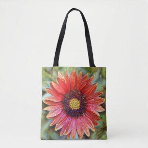 Bolso De Tela Flores de Tote de flor de rueda de fuego de fe