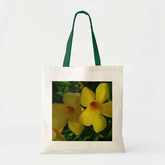 Bolso De Tela Flores de trompeta doradas II tropicales (Frente)