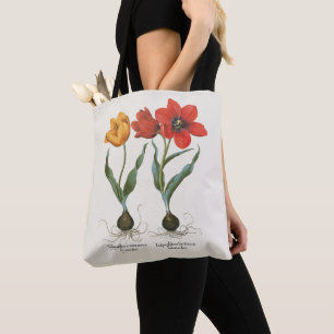 Bolso De Tela Flores de Tulipán de Primavera Vintage por Basiliu