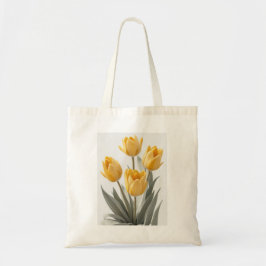 Bolso De Tela Flores de tulipanes amarillos